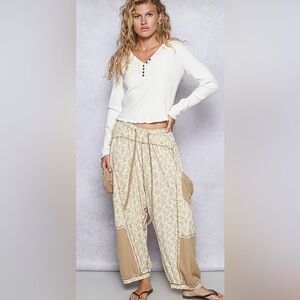 POL Los Angeles Caramel Cream Harem Pull On pant